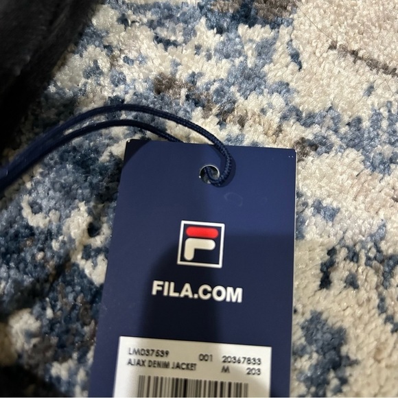 NWT FILA Black & White Splatter Ajax Denim Jacket Size Medium - Picture 5 of 10